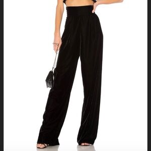 Black Velvet Petersyn Vivian High Waist Wide Leg Trousers